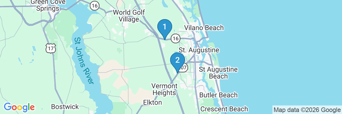 Map showing facility locations