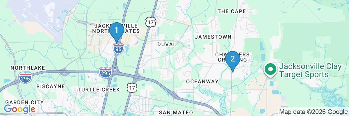 Map showing facility locations