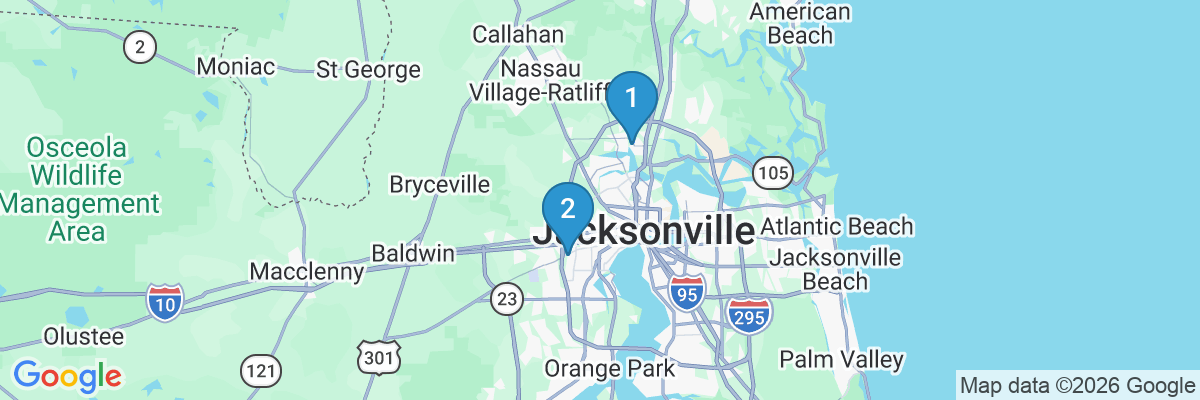 Map showing facility locations