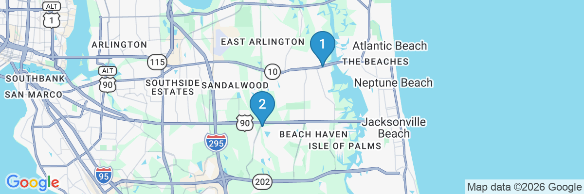 Map showing facility locations