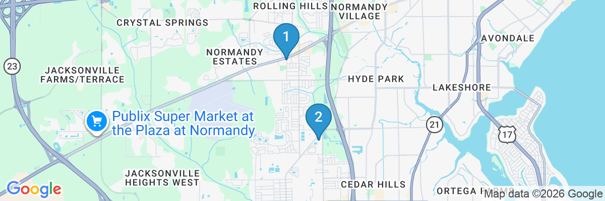 Map showing facility locations