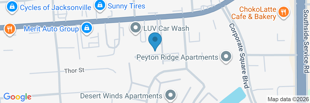 Map showing facility locations