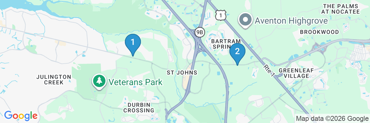 Map showing facility locations
