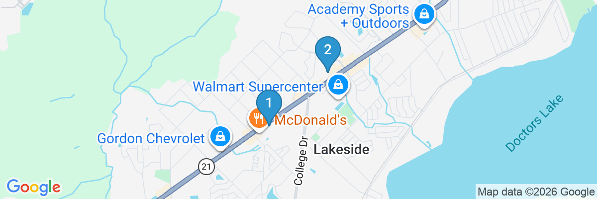 Map showing facility locations
