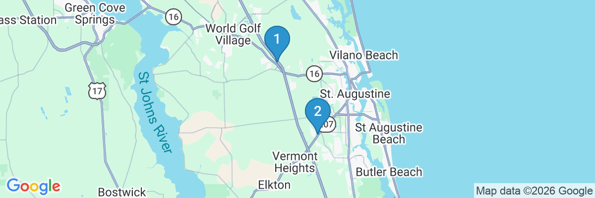 Map showing facility locations