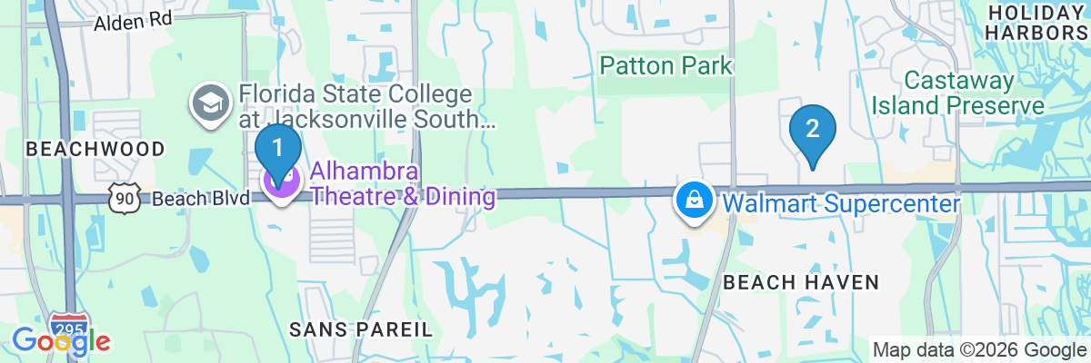 Map showing facility locations