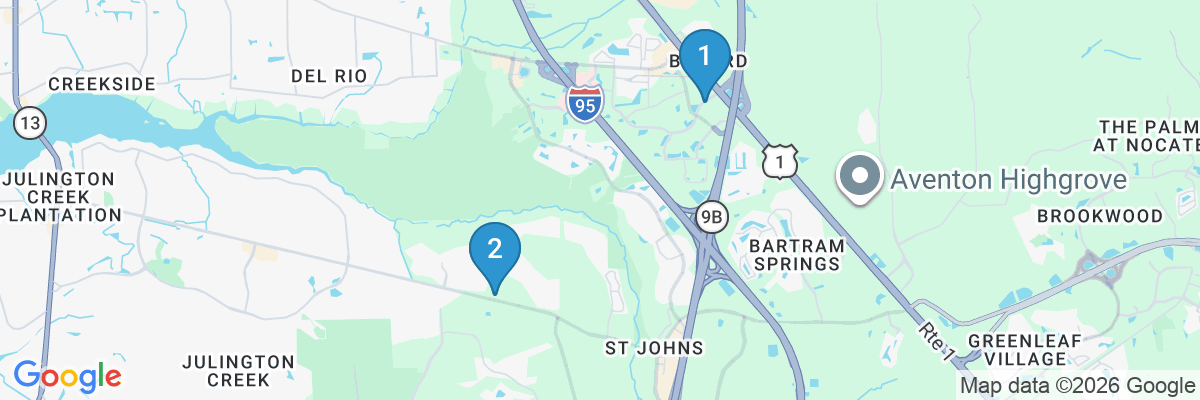Map showing facility locations