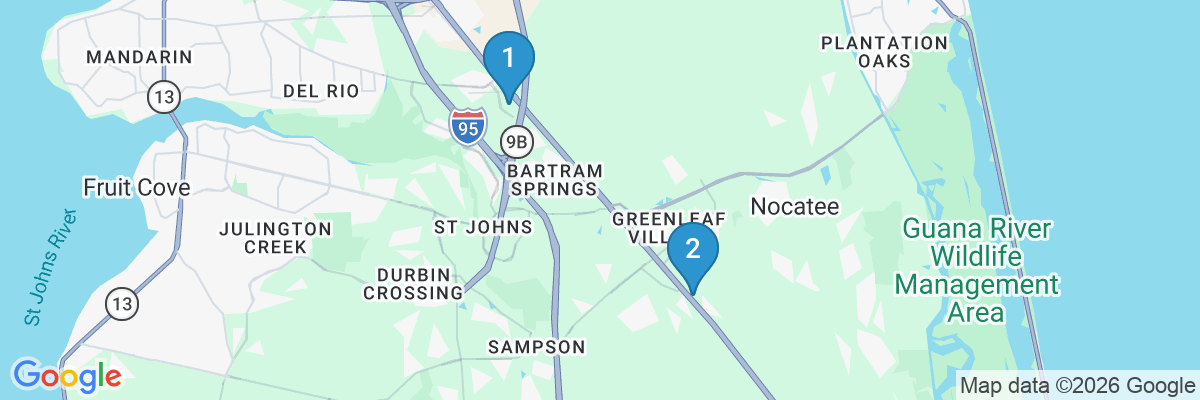 Map showing facility locations