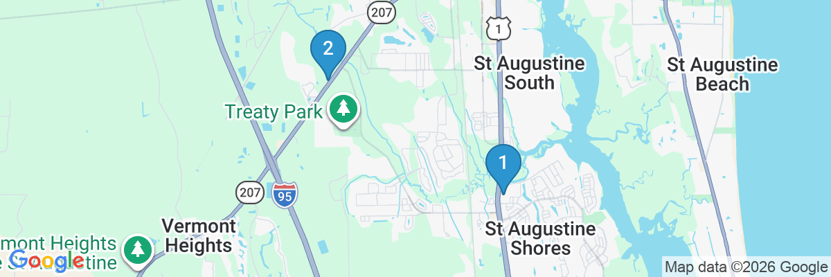 Map showing facility locations