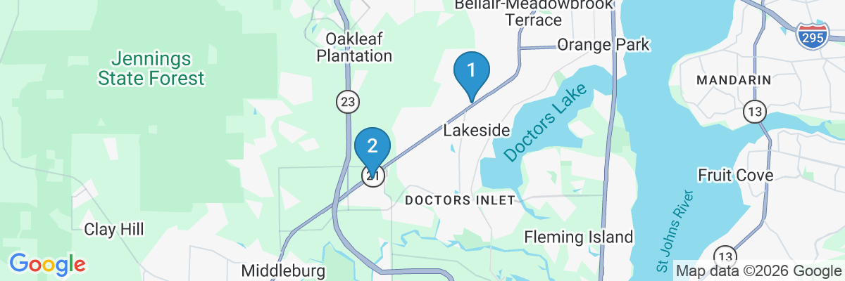 Map showing facility locations