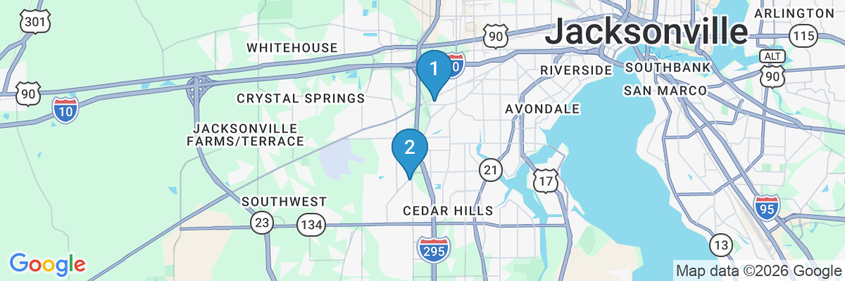 Map showing facility locations