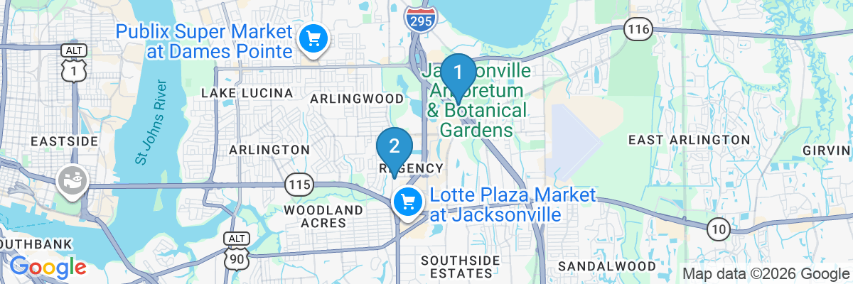 Map showing facility locations