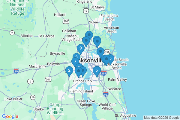 Map showing facility locations