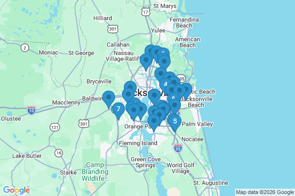 Map showing facility locations