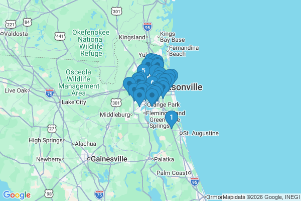 Map showing facility locations