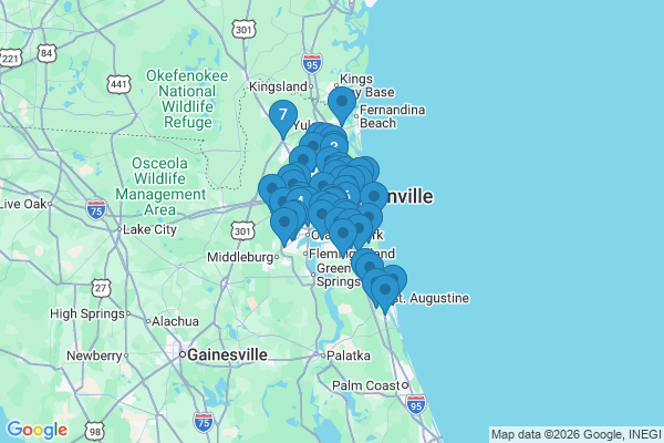 Map showing facility locations