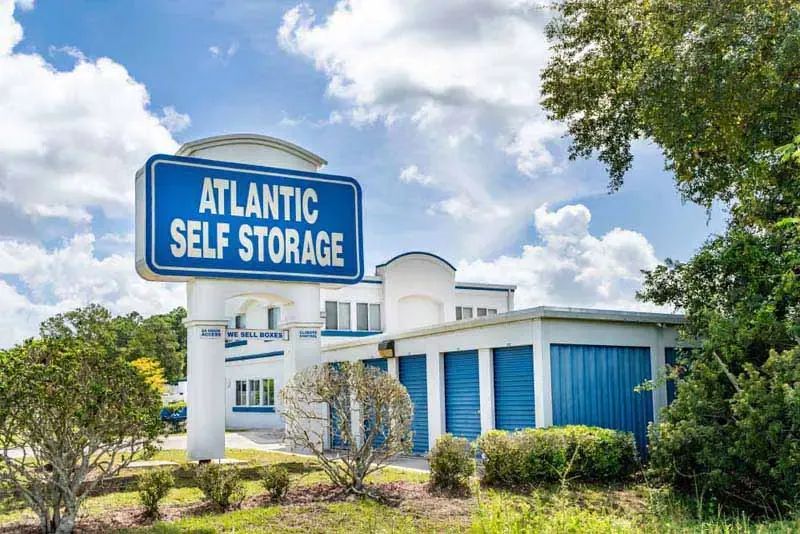 Location sign at Atlantic Self Storage in St. Augustine, Florida