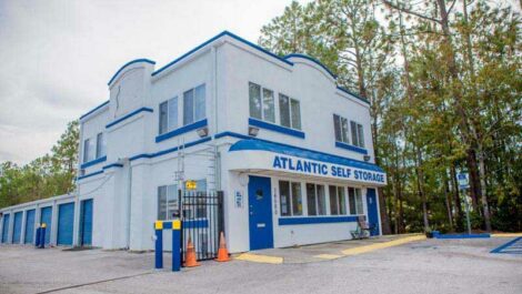 Exterior entrance and units of the Airport Self Storage Facility of Atlantic Self Storage
